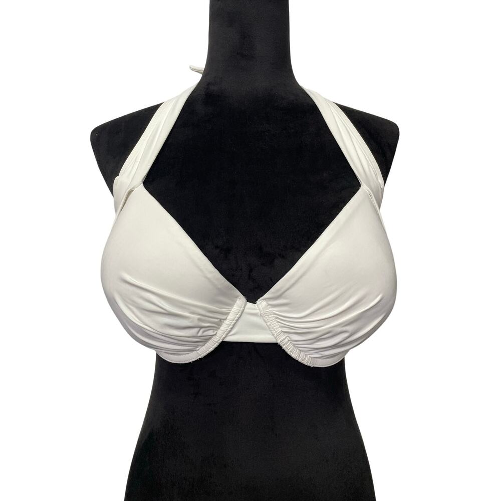 EUC - Tommy Bahama 36DD Pearl Underwire White Halter Bikini Top